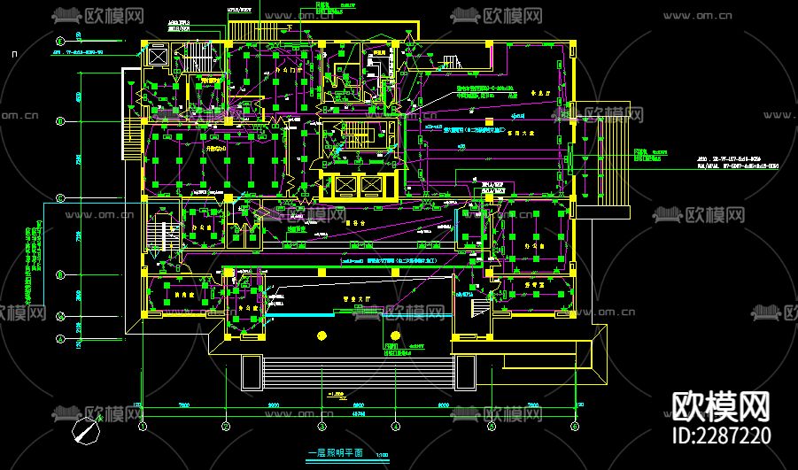某宾馆电气CAD施工图下载（渲染图3）
