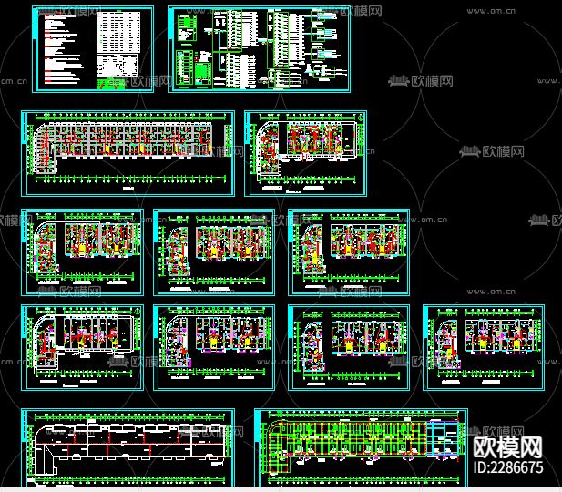 商住楼cad电气图下载（渲染图1）