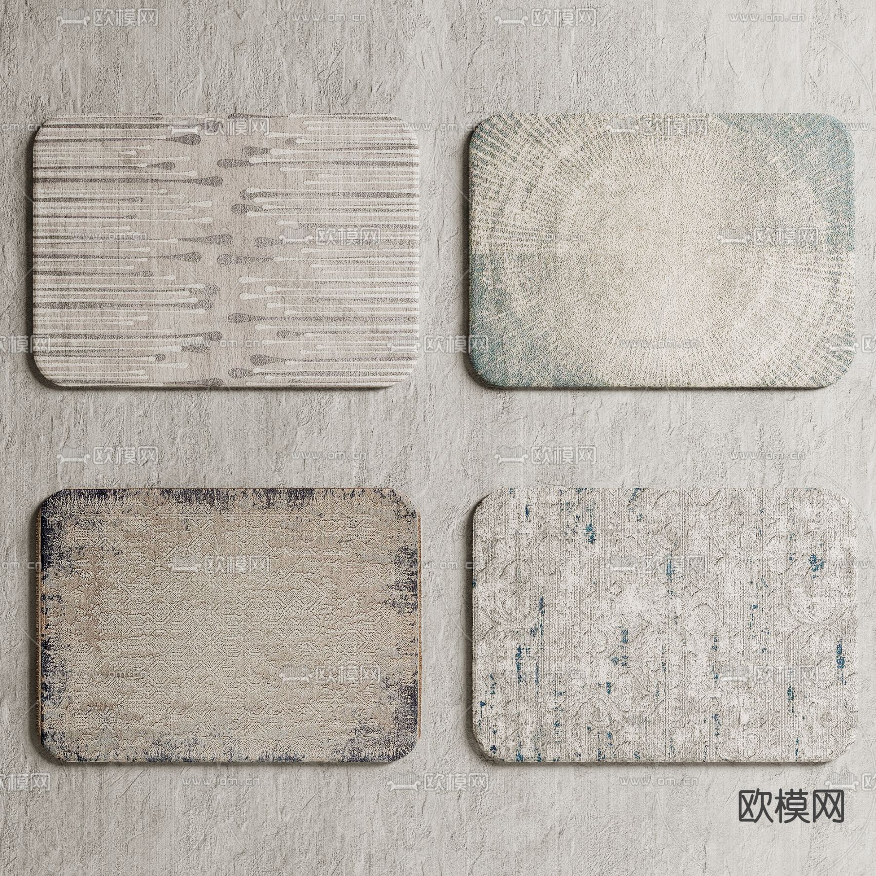 侘寂风地毯su模型下载（渲染图1）