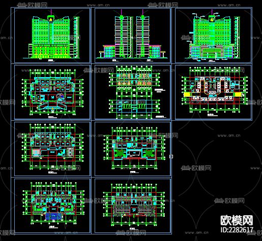 高层酒店cad施工图下载（渲染图1）