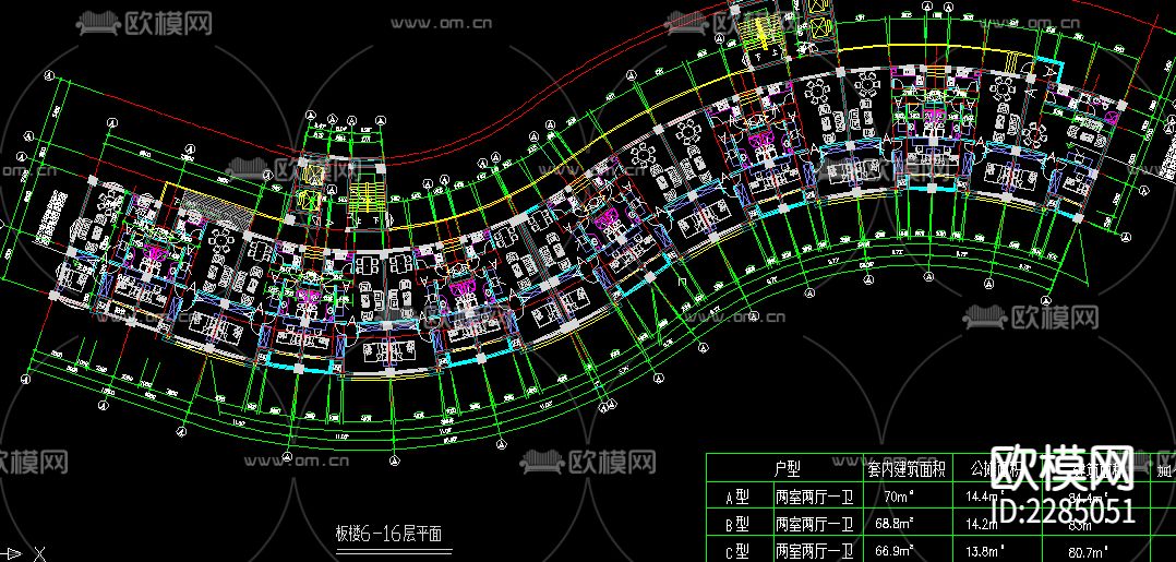 商住楼cad施工图下载（渲染图4）
