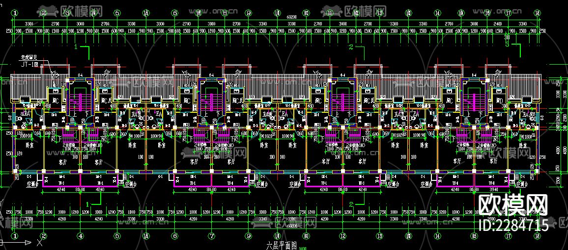 商住楼cad施工图下载（渲染图5）