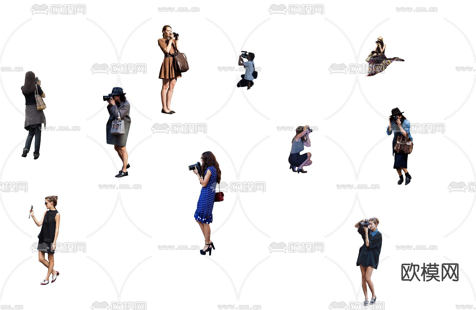 现代拍照女性人物psd下载