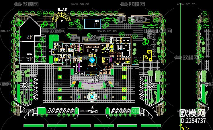 大型酒店建筑外观cad施工图下载（渲染图2）