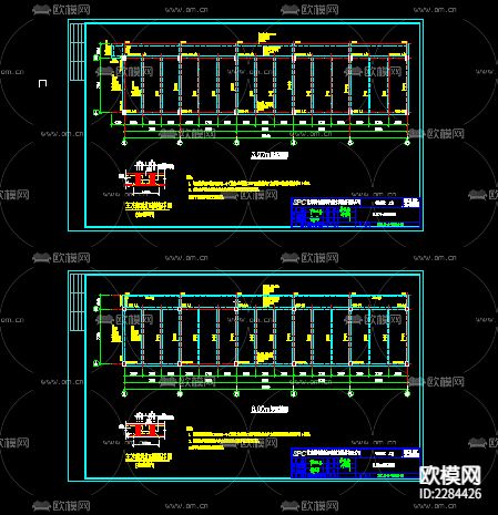 某钢结构仓库CAD施工图下载（渲染图1）