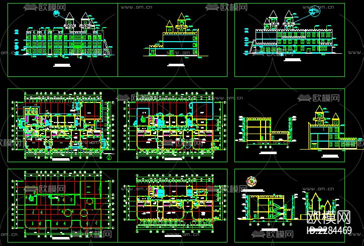 幼儿园设计建筑cad施工图下载（渲染图3）