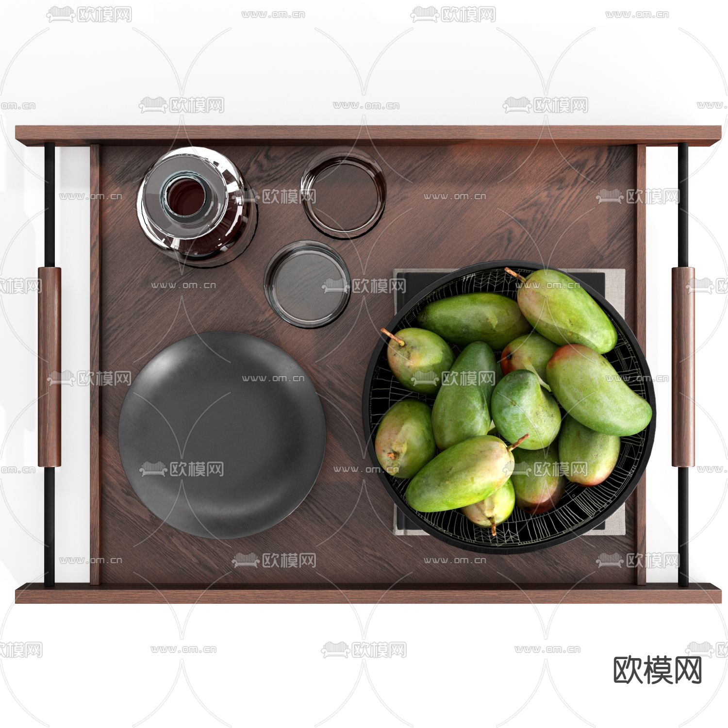 青芒果 果盘 水果3d模型