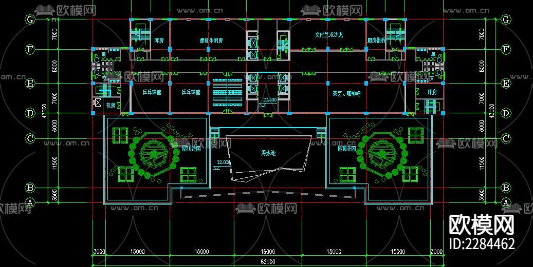 高层酒店CAD施工图下载（渲染图4）