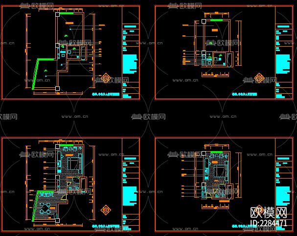 五星级酒店装修cad施工图下载（渲染图4）