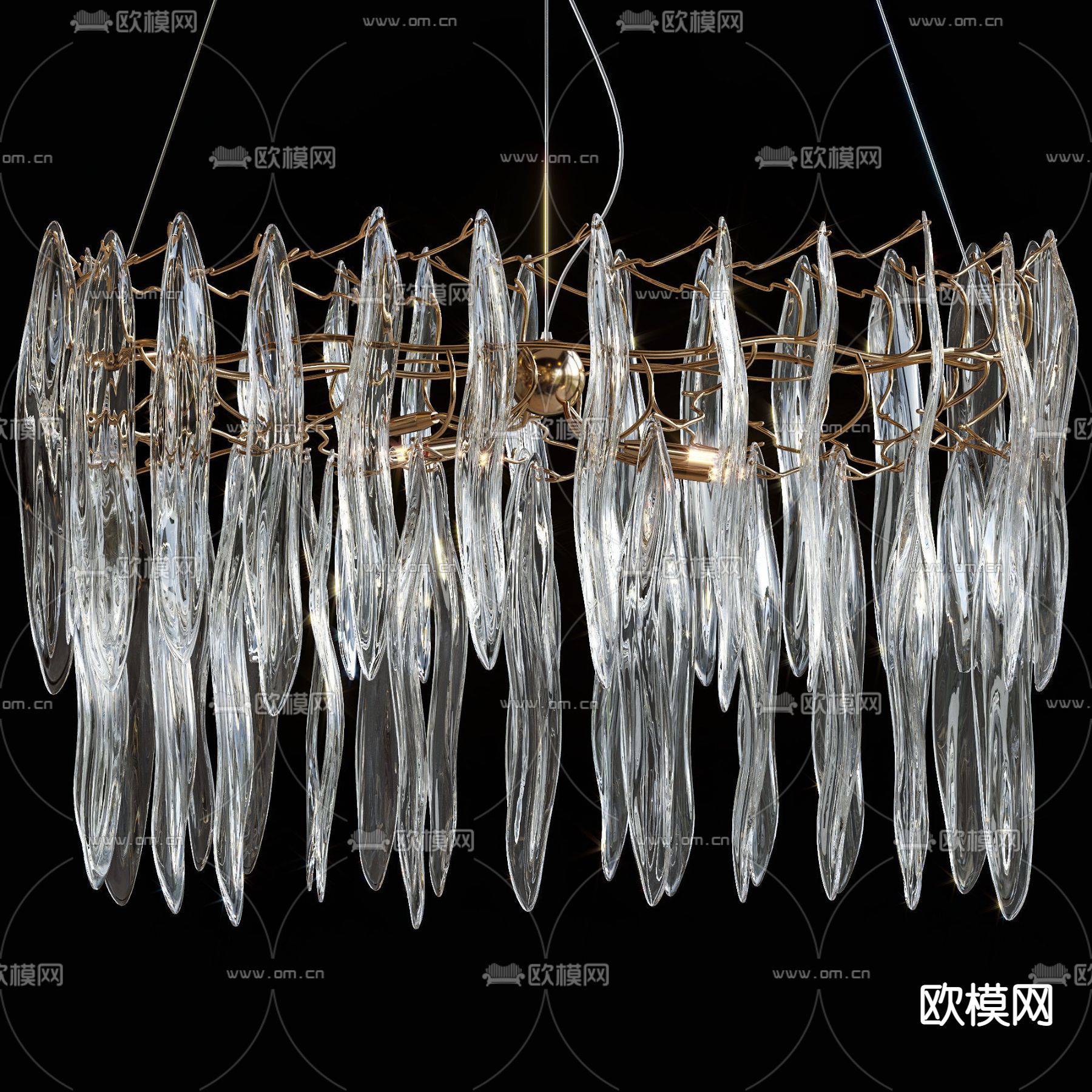 现代水晶装饰灯 吊灯3d模型下载_ID12119815_3dmax免费模型-欧模网