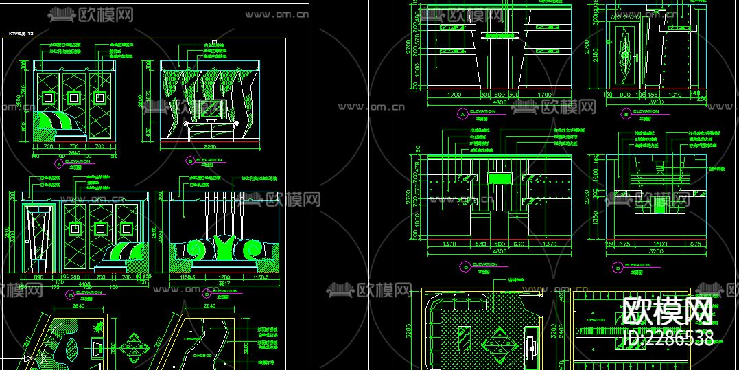 ktv包房装饰装修cad施工图下载（渲染图5）