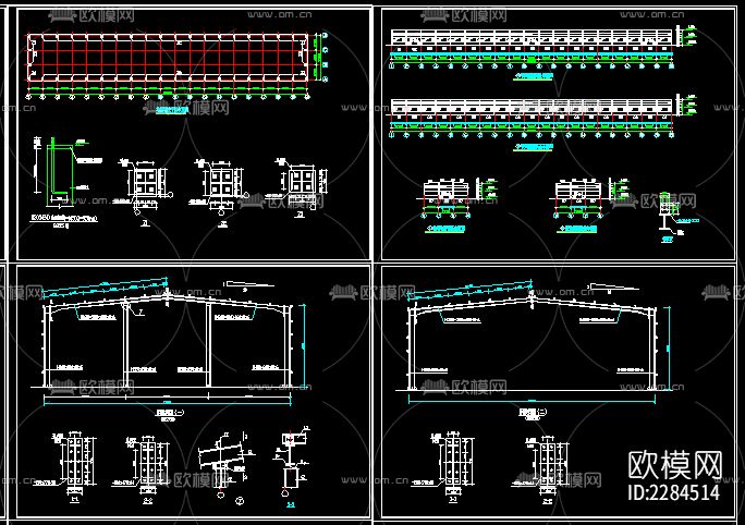 某农贸市场结构cad施工图下载（渲染图3）
