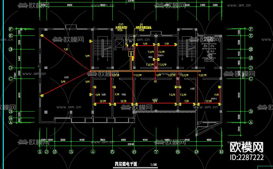某环保局办公楼电气CAD施工图下载（渲染图6）