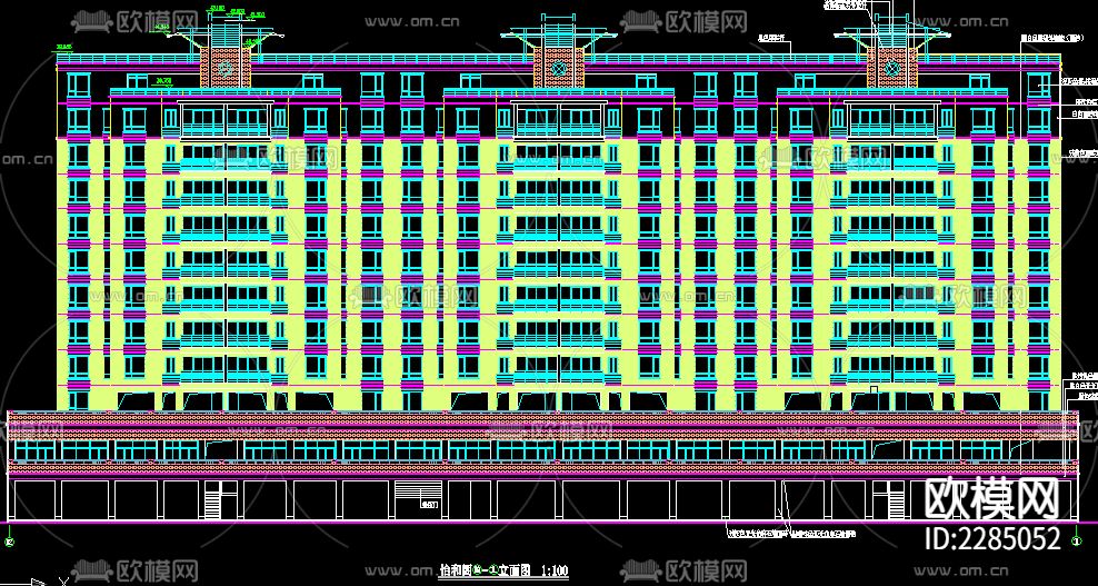 商住楼cad施工图下载（渲染图3）
