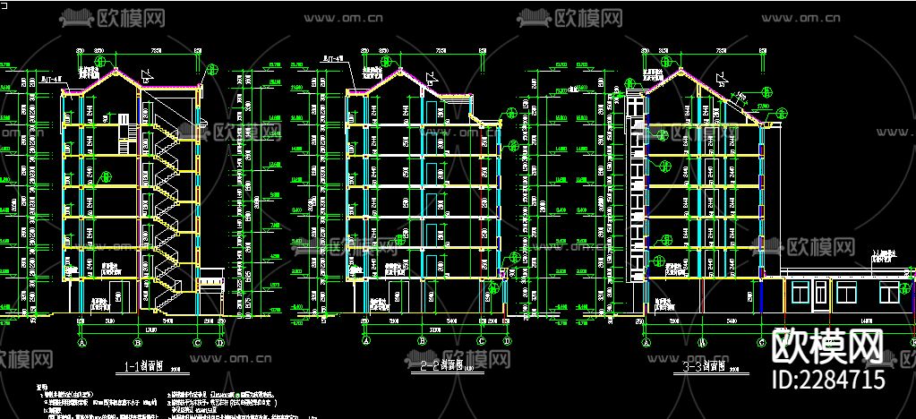 商住楼cad施工图下载（渲染图3）
