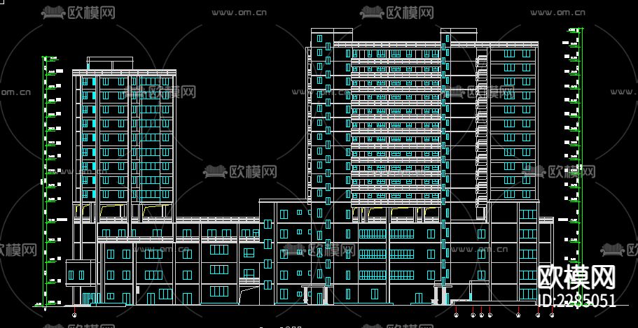 商住楼cad施工图下载（渲染图3）