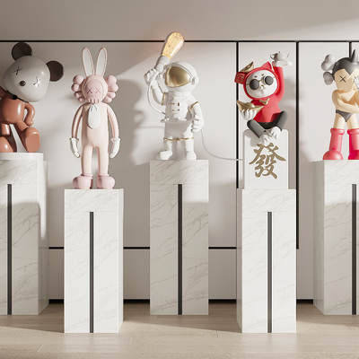  现代潮玩雕塑su模型 