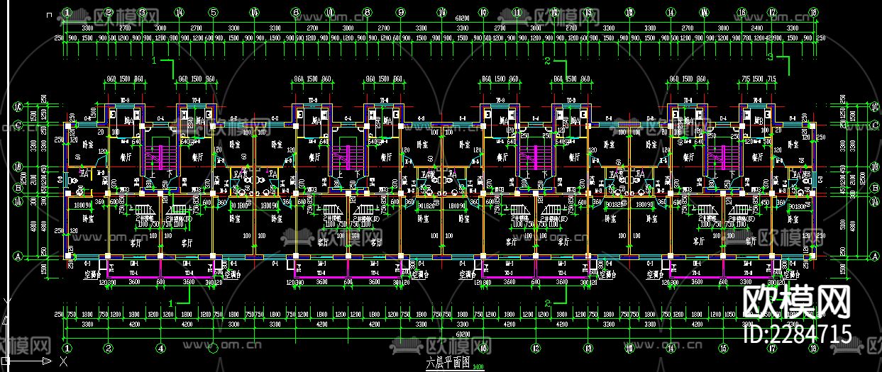 商住楼cad施工图下载（渲染图4）
