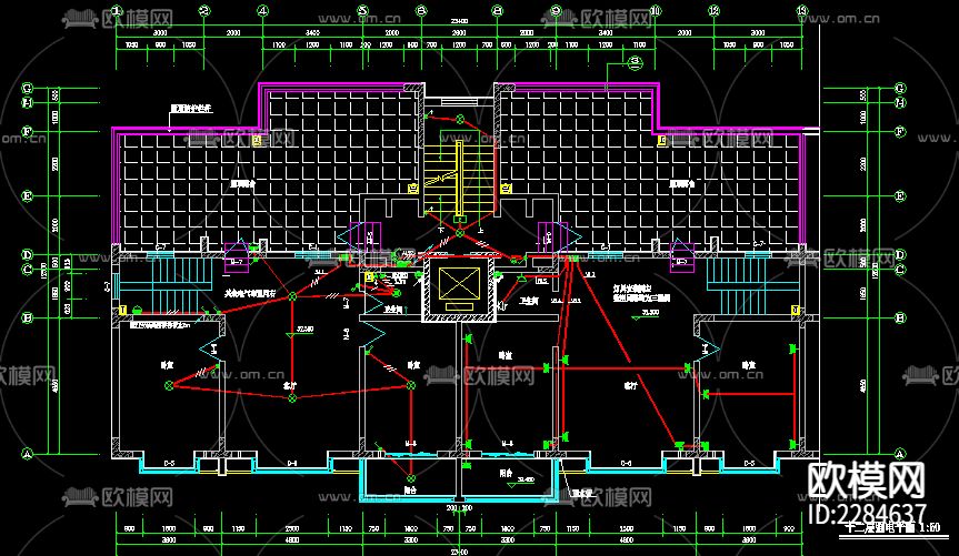 住宅电气CAD施工图下载（渲染图2）