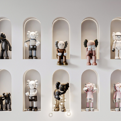  现代KAWS手办su模型 