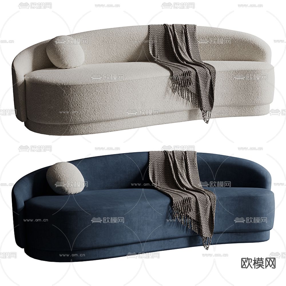现代弧形沙发su模型