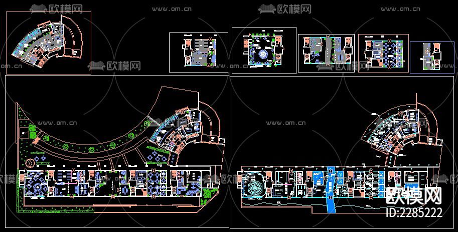 商场平面布置CAD施工图-免费3dmax模型库-欧模网