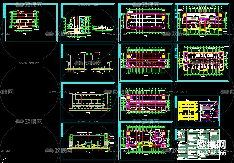 食堂平面规划cad施工图下载（渲染图1）