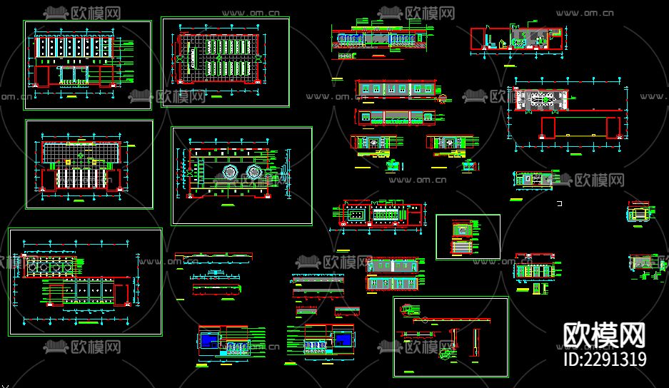 办公楼全套装修CAD施工图下载（渲染图1）