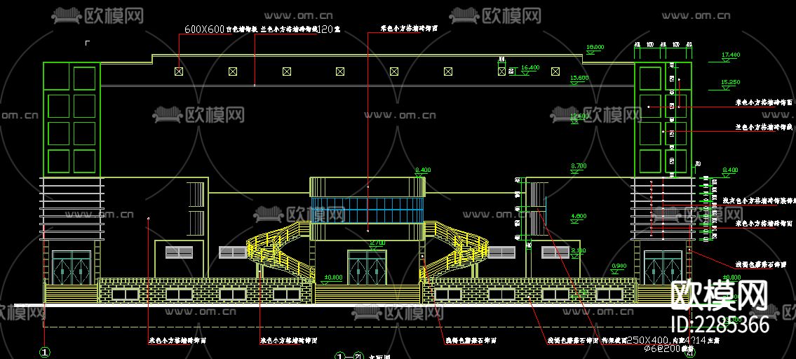 食堂平面规划cad施工图下载（渲染图2）