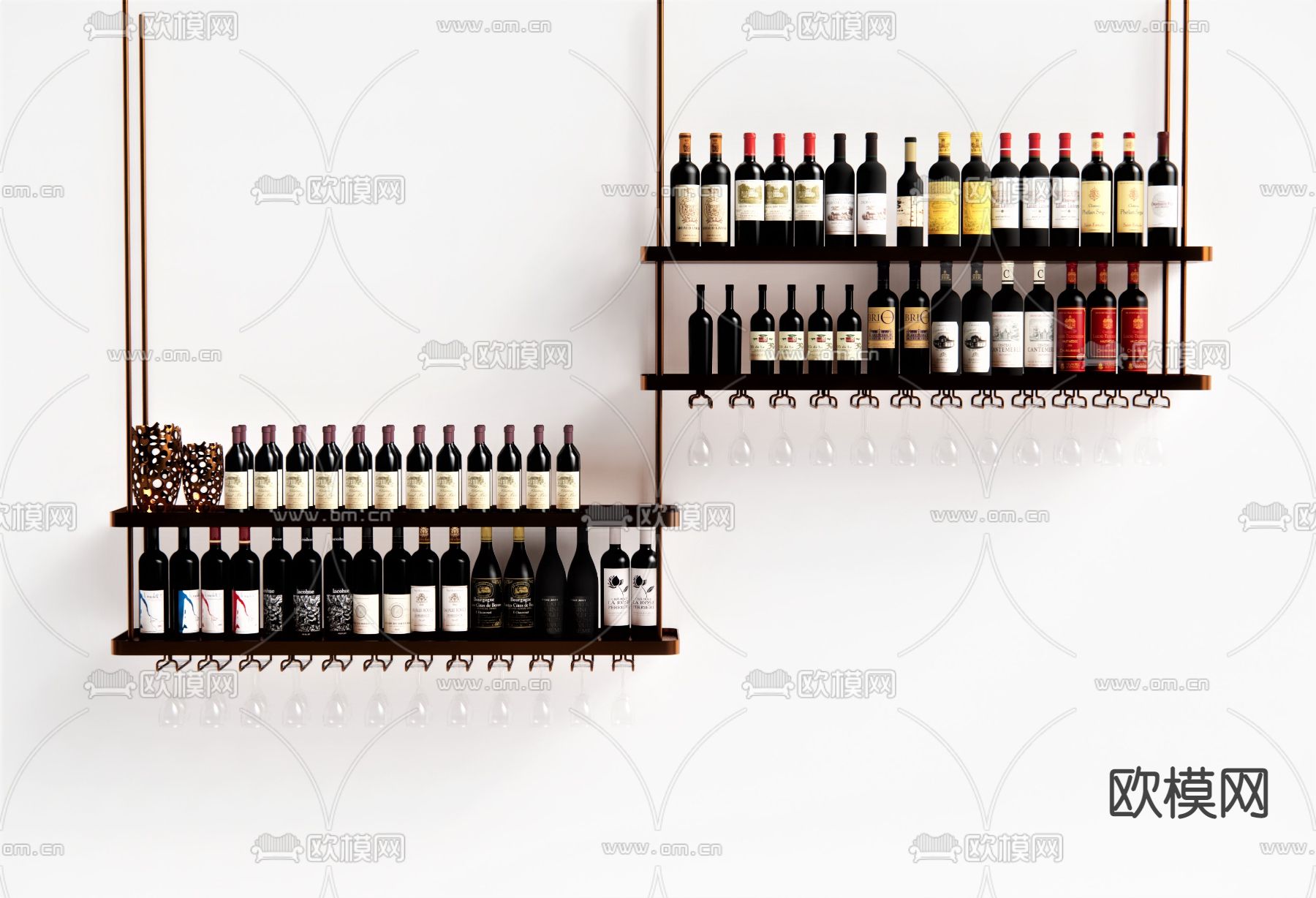 现代酒具酒瓶su模型下载（渲染图1）