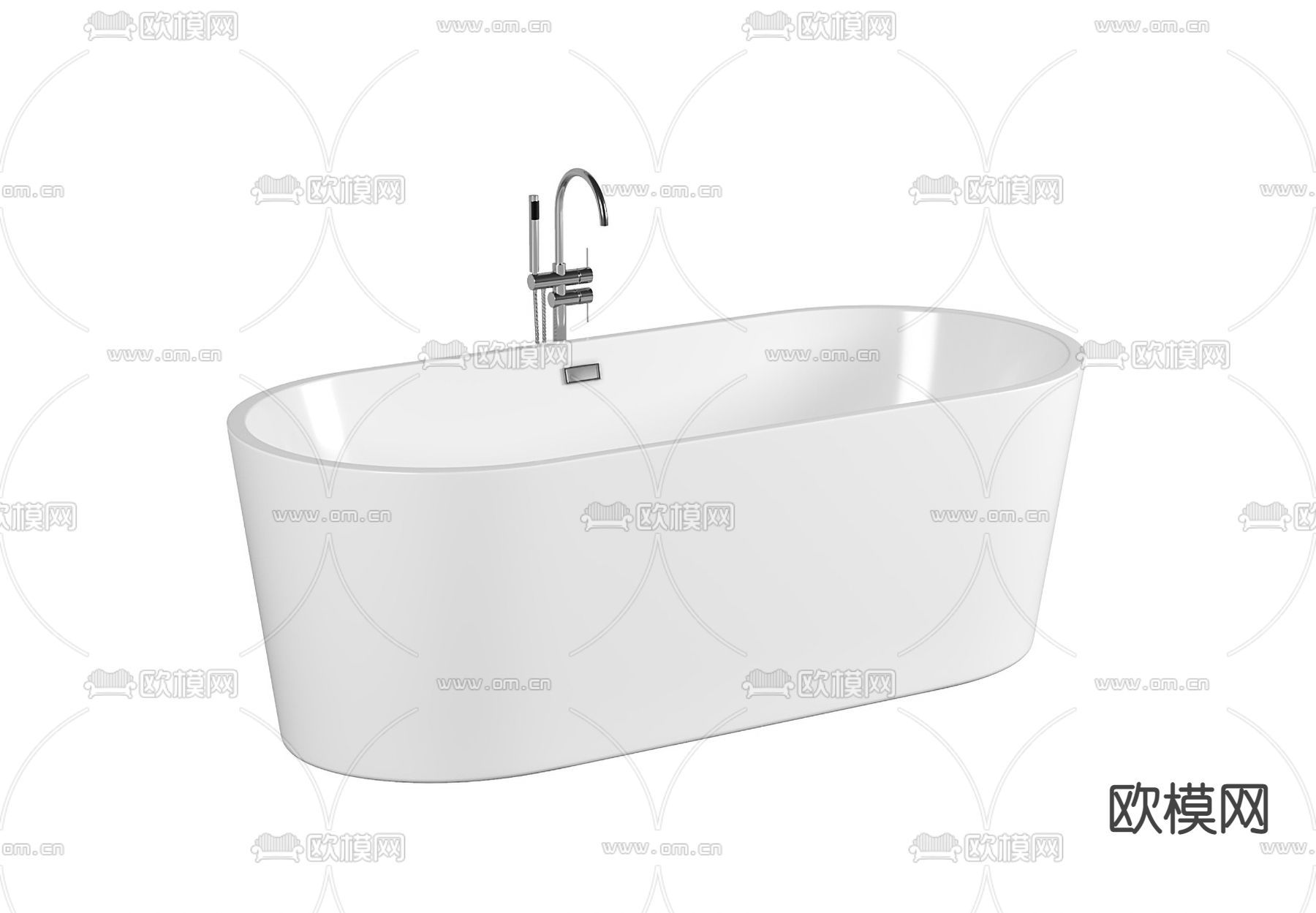 现代浴缸su模型下载（渲染图1）
