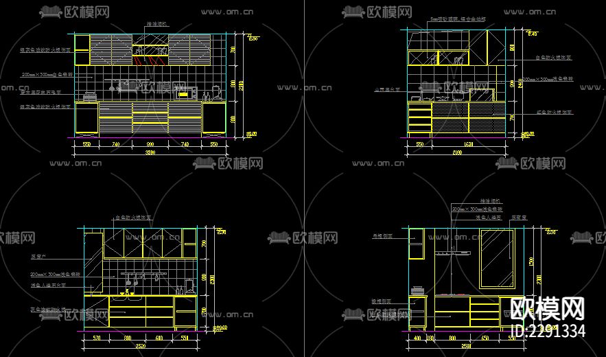 厨房CAD施工图下载（渲染图4）