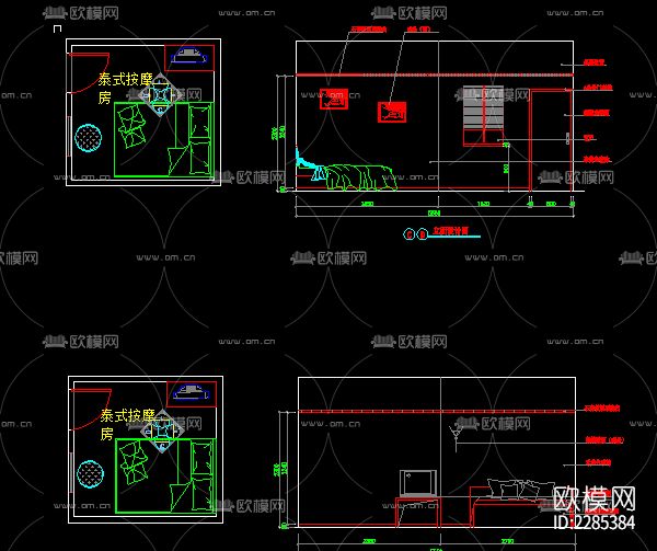 休闲中心全套cad施工图下载（渲染图5）