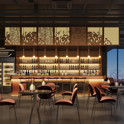  工业风酒吧su模型 