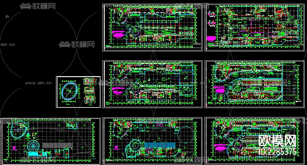 步行街平面规划cad施工图下载（渲染图2）
