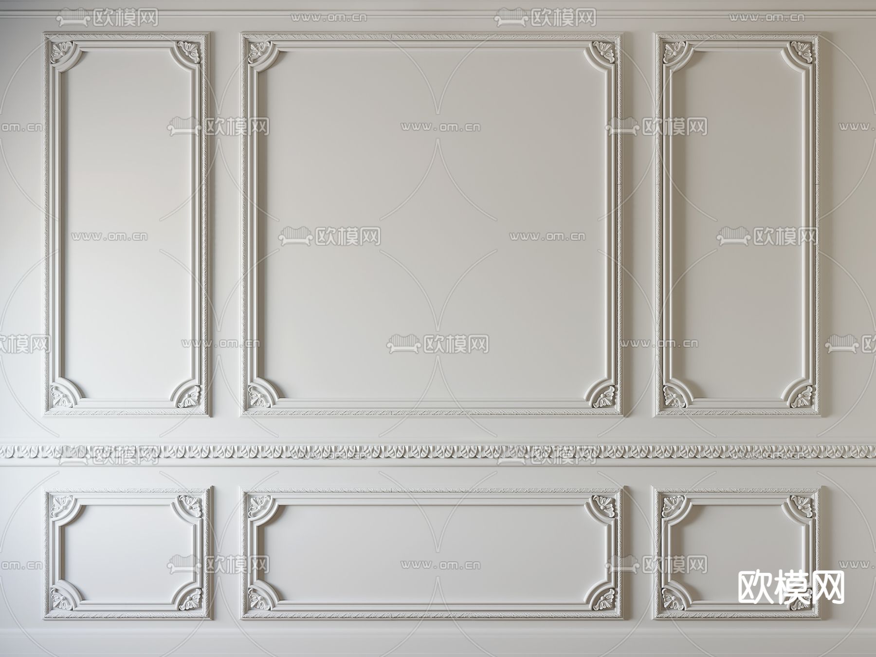 简欧石膏线条3d模型下载