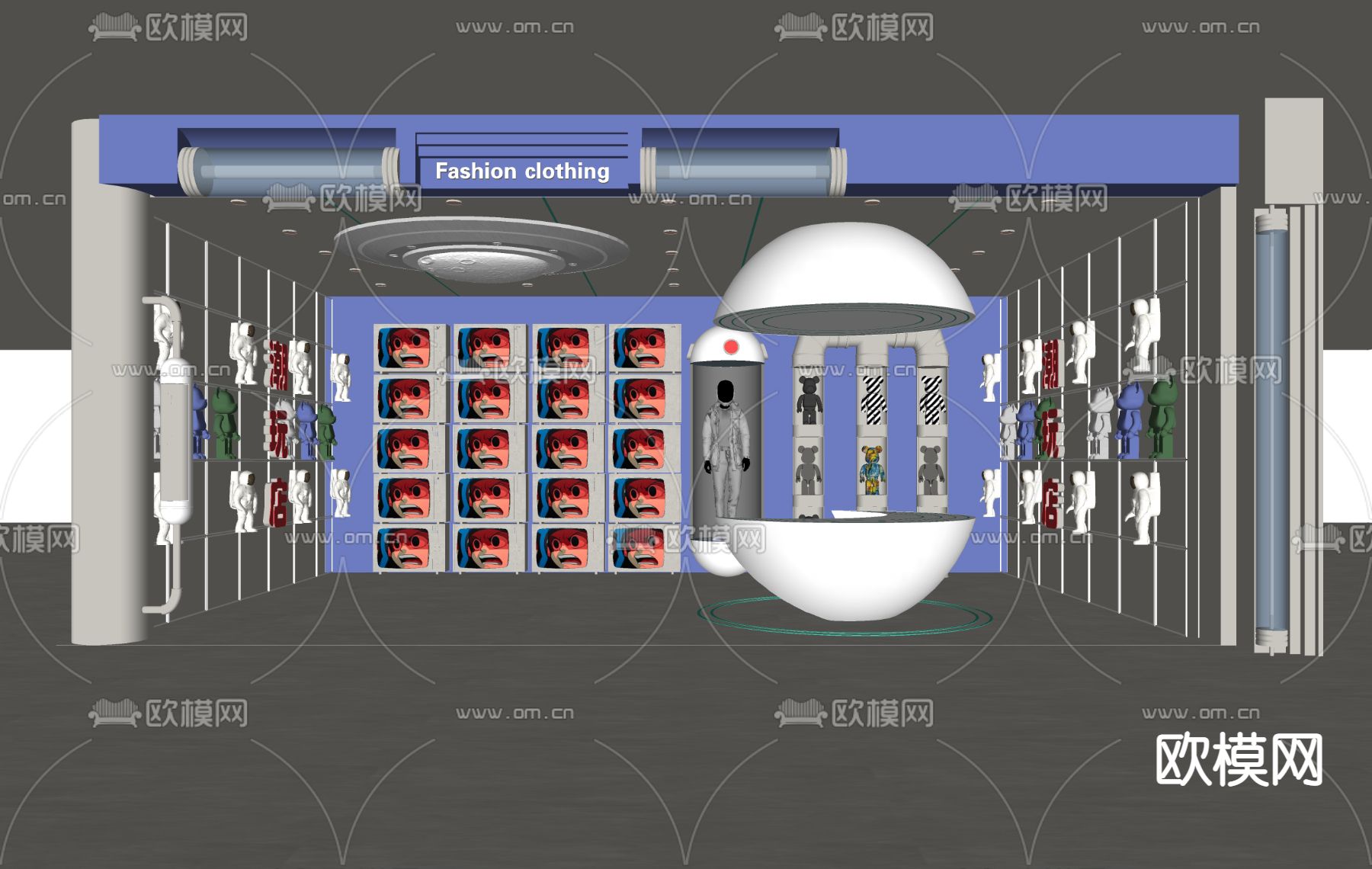 现代潮玩手办玩具店su模型
