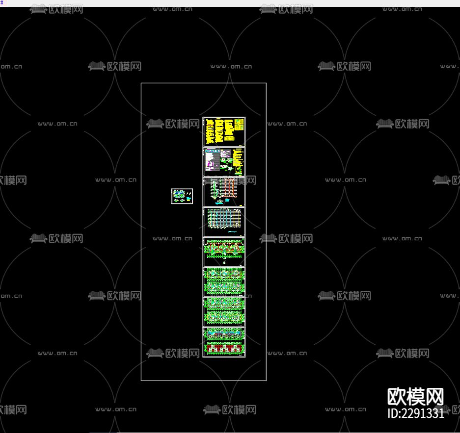 居民楼给排水及水灭火系统CAD施工图下载（渲染图1）