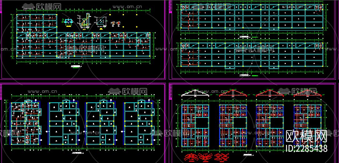 学校公寓砌体cad施工图下载（渲染图1）