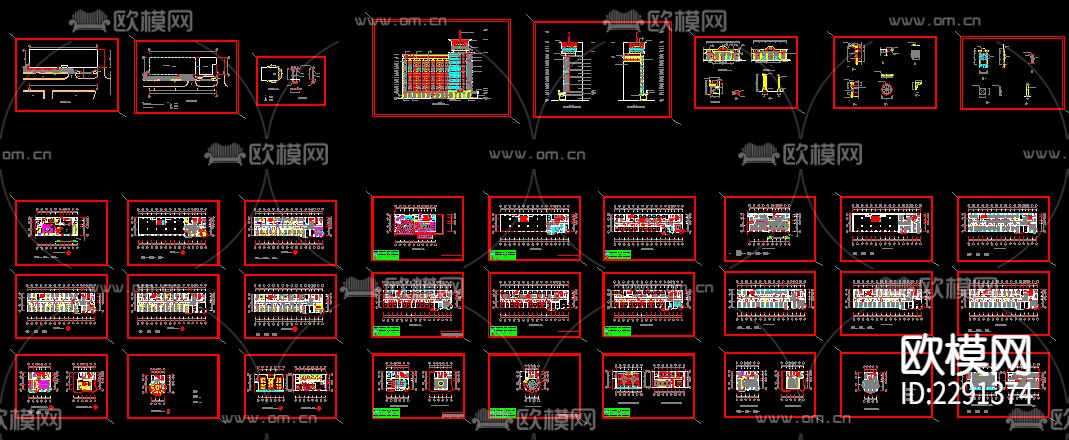 五星级宾馆cad施工图下载（渲染图1）