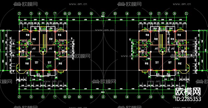 商业广场建筑外观平面规划cad施工图下载（渲染图5）
