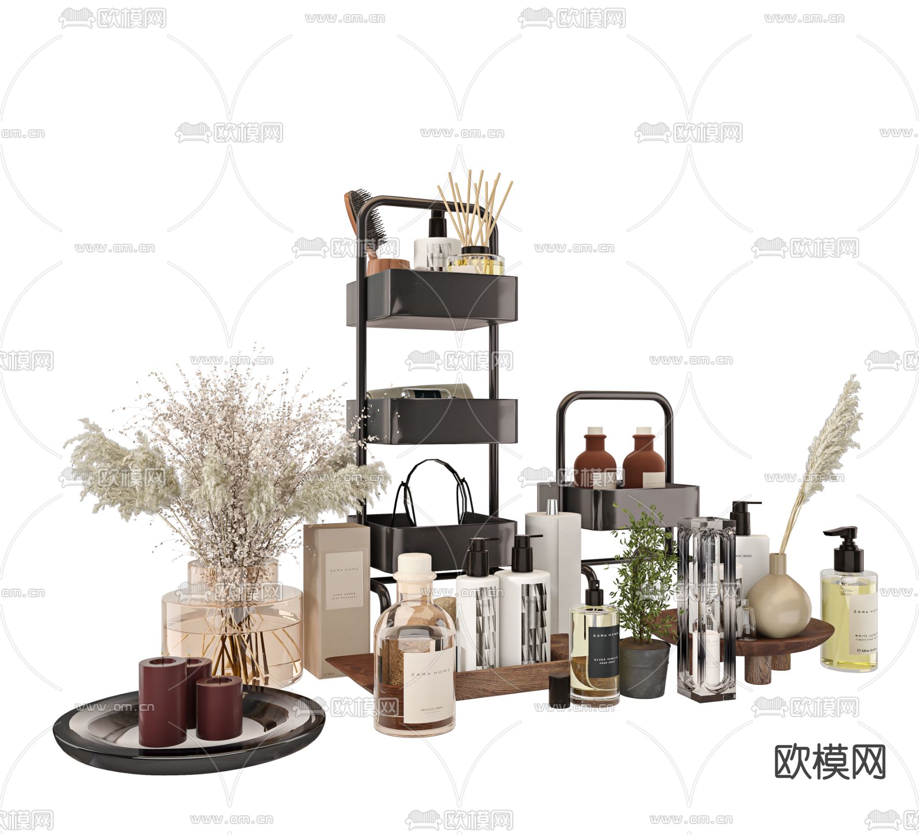现代洗护用品 卫浴用品3d模型下载