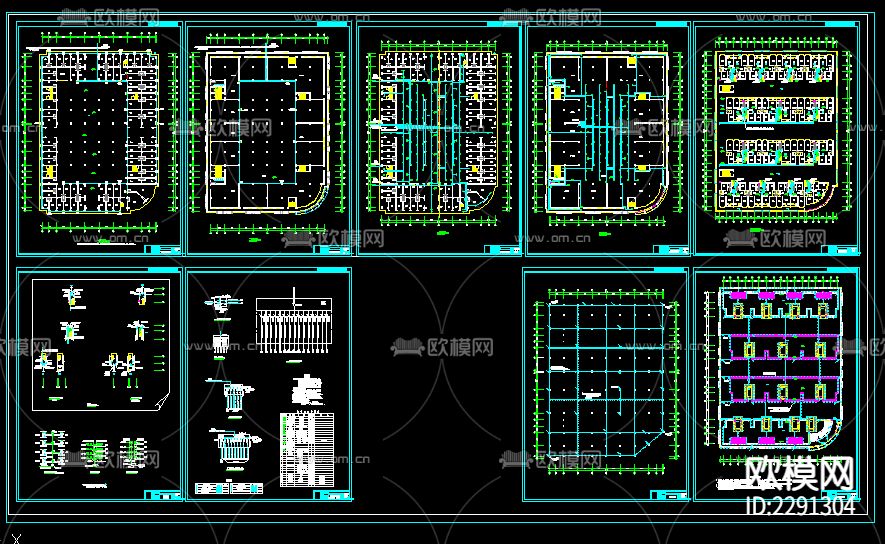 农贸市场建筑电气CAD施工图下载（渲染图1）