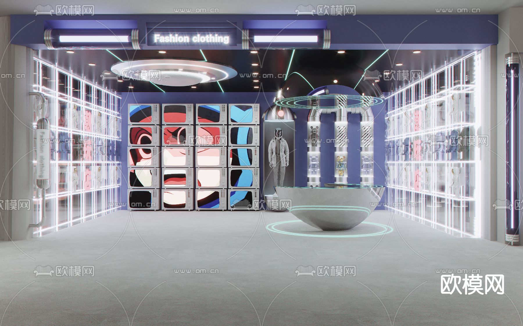 现代潮玩手办玩具店su模型