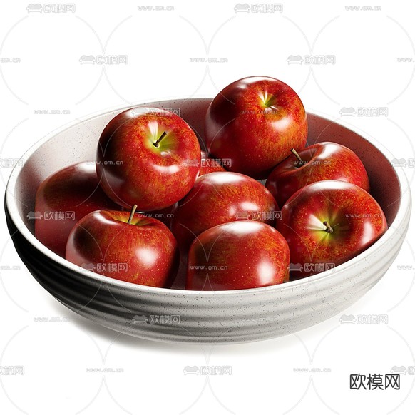 现代苹果 果盘3d模型下载(渲染图3)