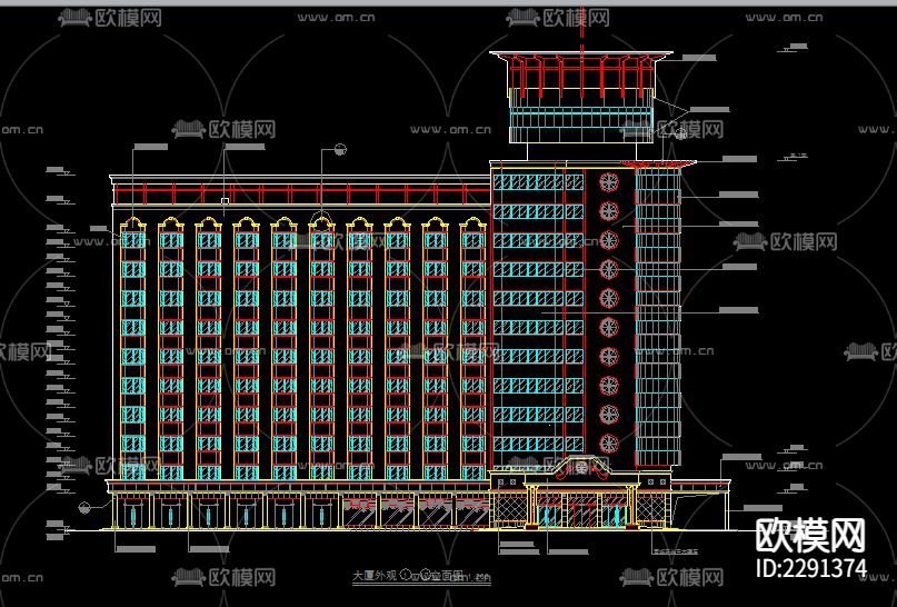 五星级宾馆cad施工图下载（渲染图3）