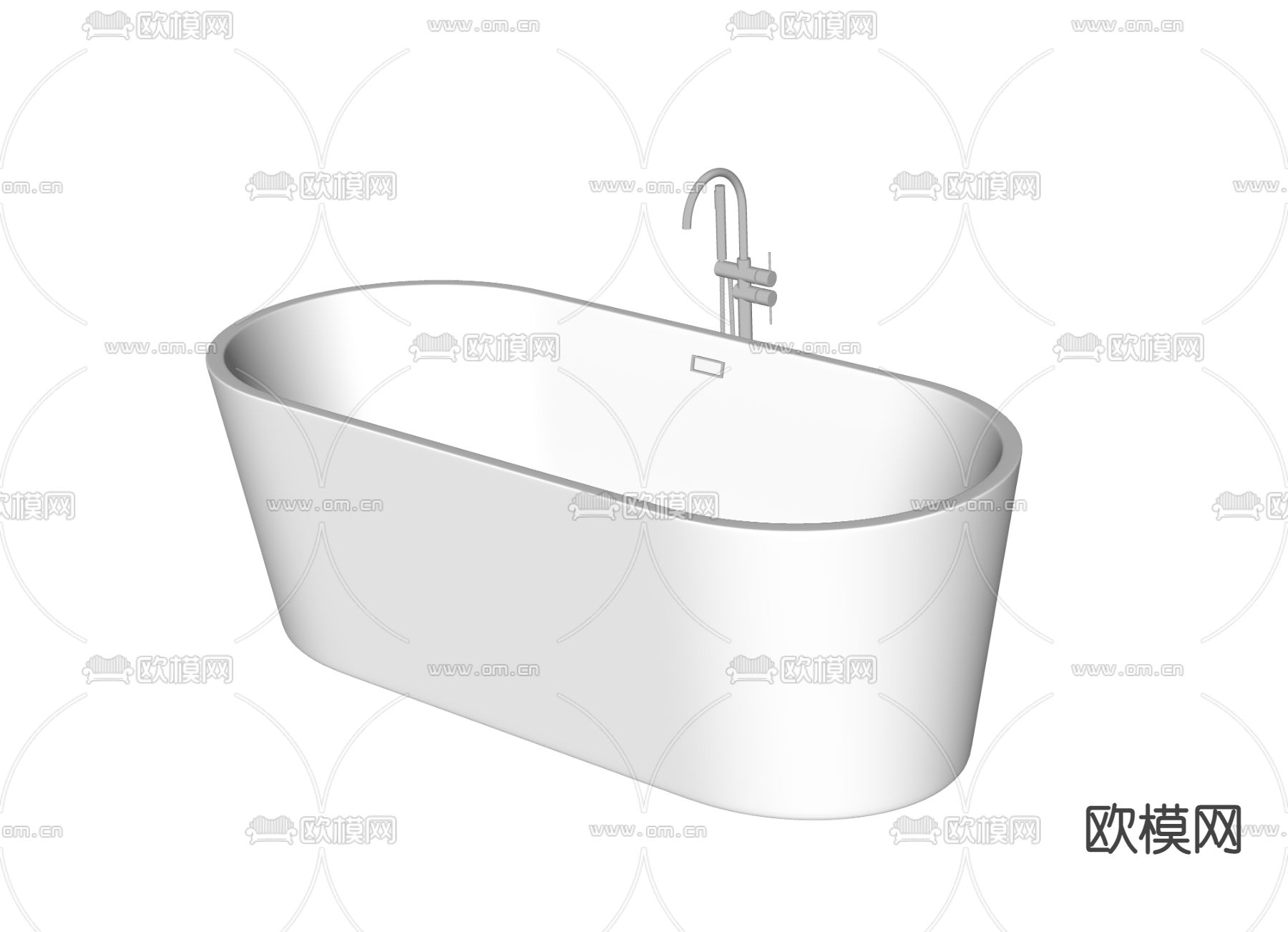 现代浴缸su模型下载（渲染图2）