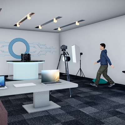  现代直播间su模型 