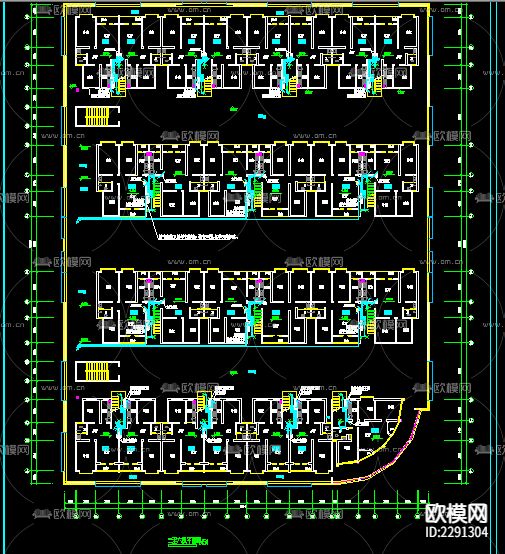 农贸市场建筑电气CAD施工图下载（渲染图4）