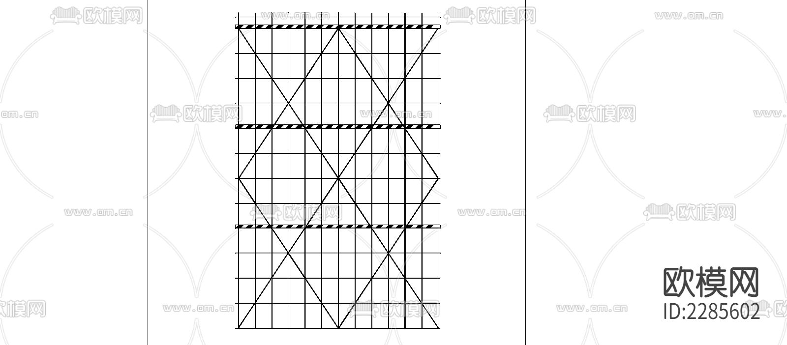脚手架搭设安全色踢脚板节点大样下载（渲染图1）